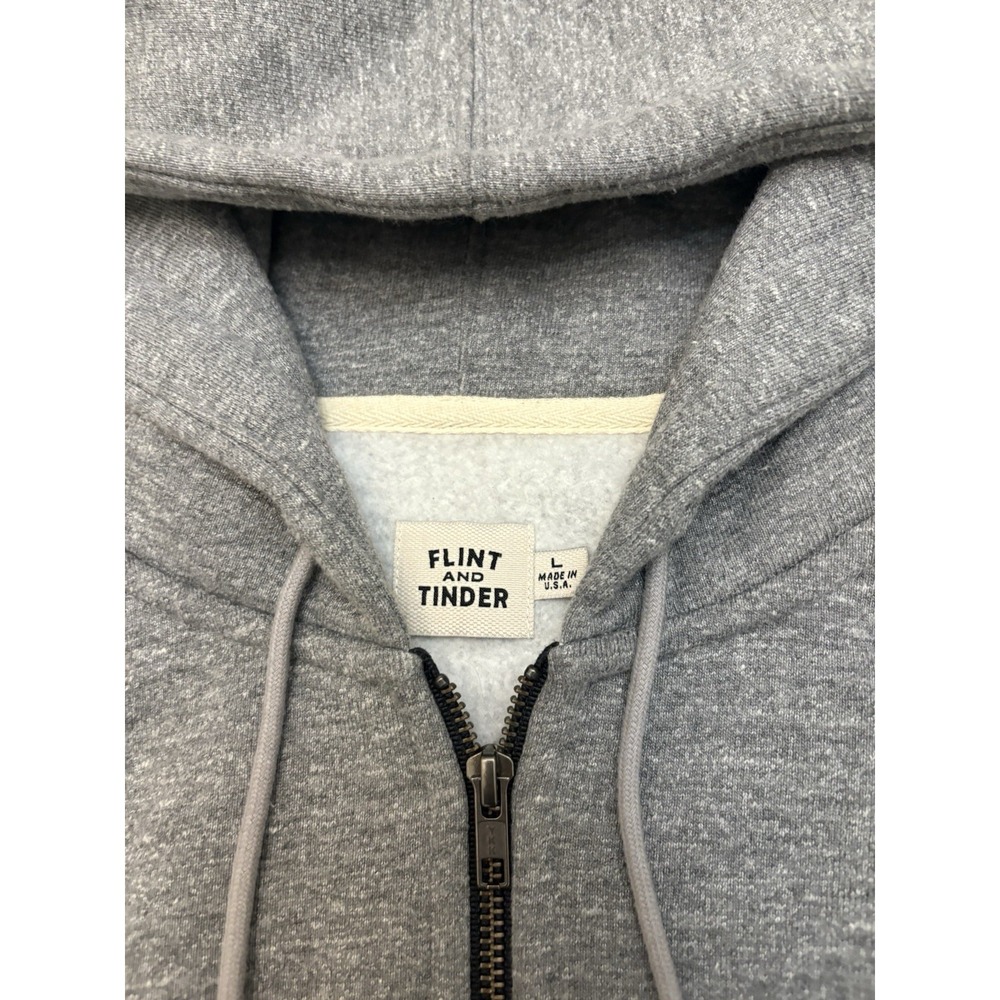 Men's Flint And Tinder 10-Year Full Zip Hoodie Gray Huckleberry Size L USA - Picture 2 of 4